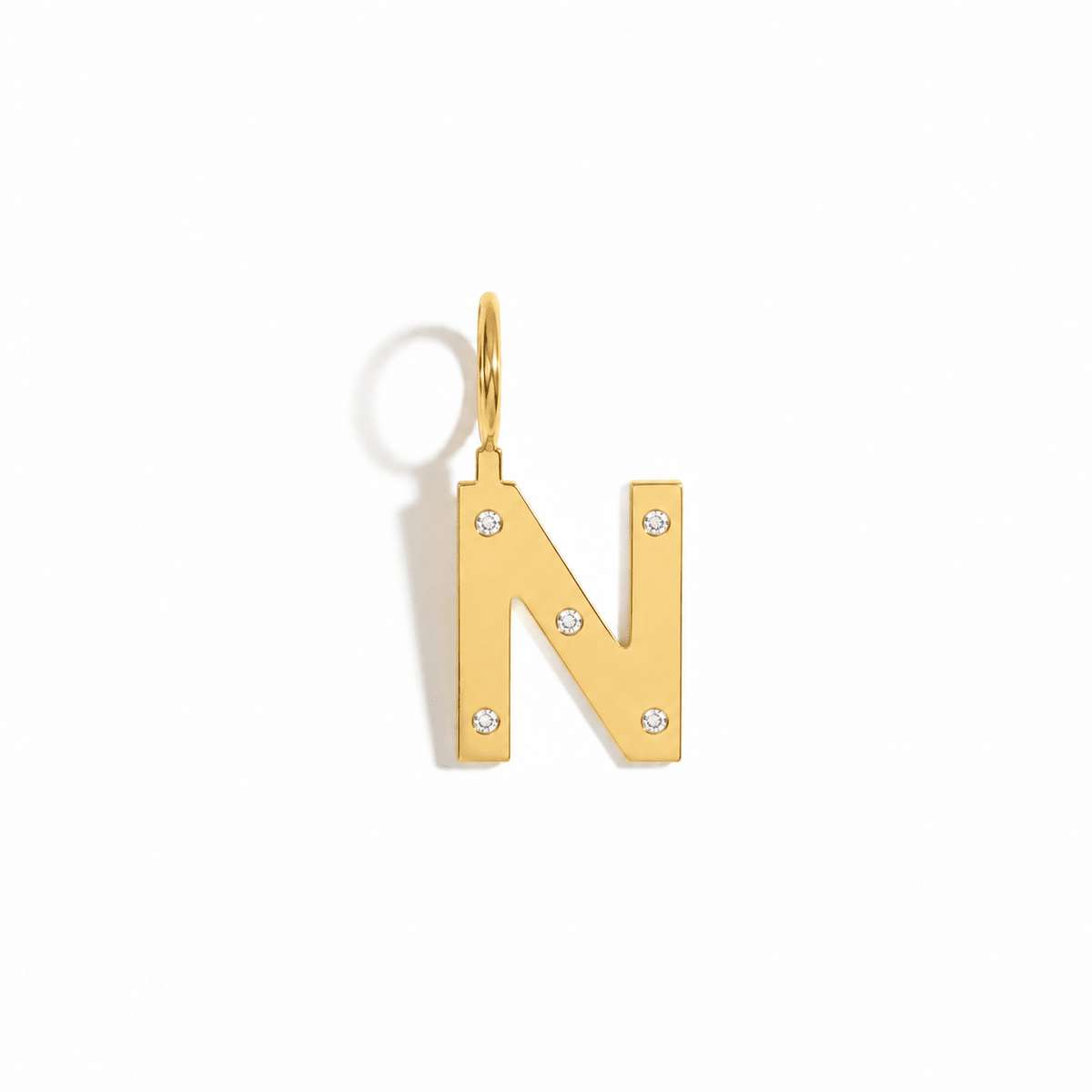 Pingente Letra Rock Para Colar | Prata Com Ouro Amarelo 18K e Diamantes - Jack Vartanian - Letras