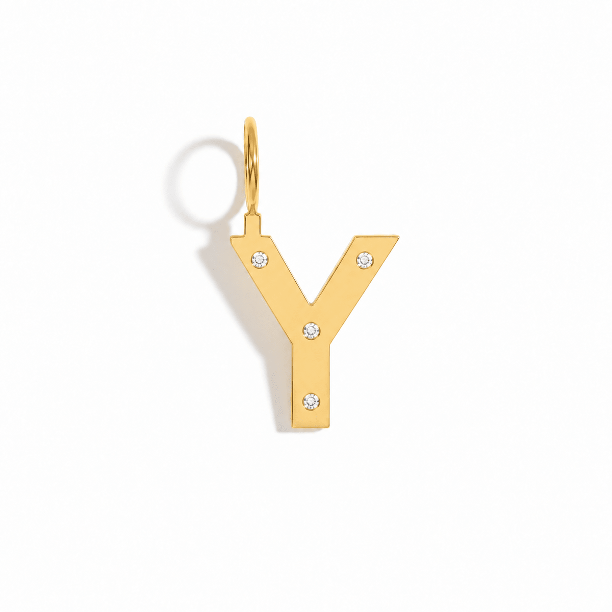 Pingente Letra Rock Para Colar | Prata Com Ouro Amarelo 18K e Diamantes - Jack Vartanian - Letras