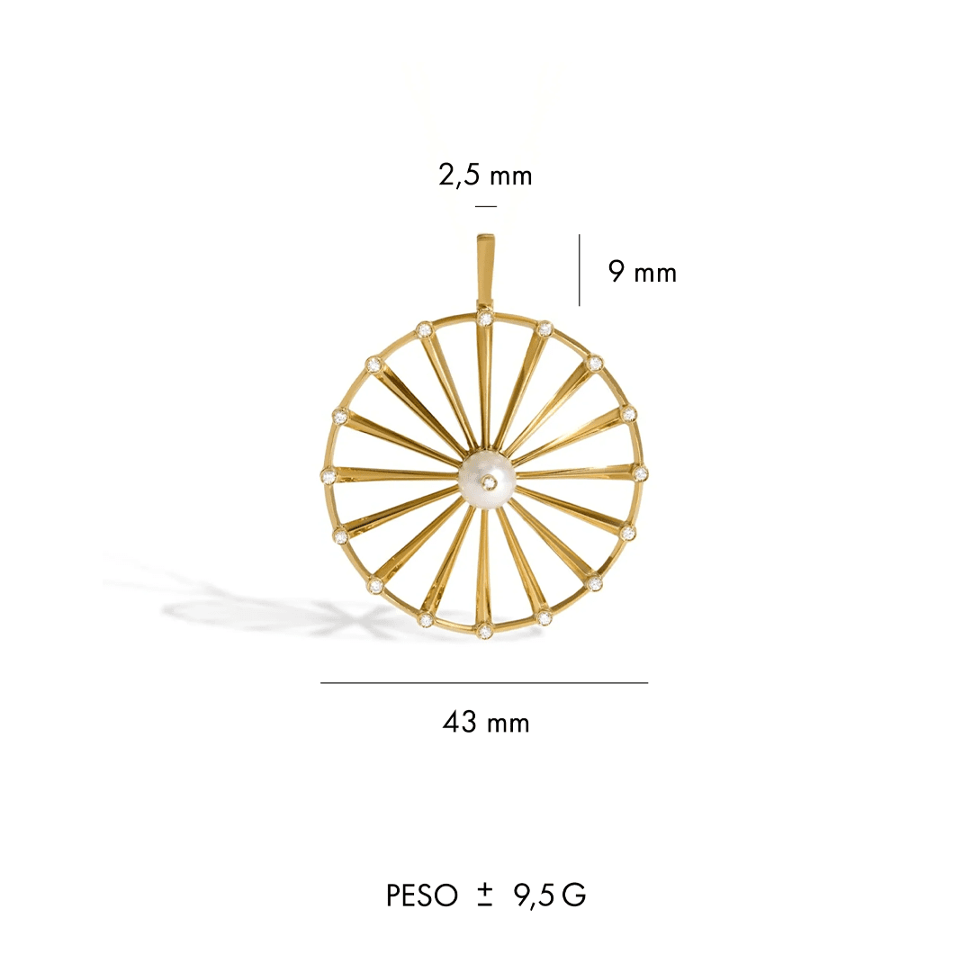 PINGENTE SHINE | OURO AMARELO 18K COM PÉROLA E DIAMANTES - Jack Vartanian - 