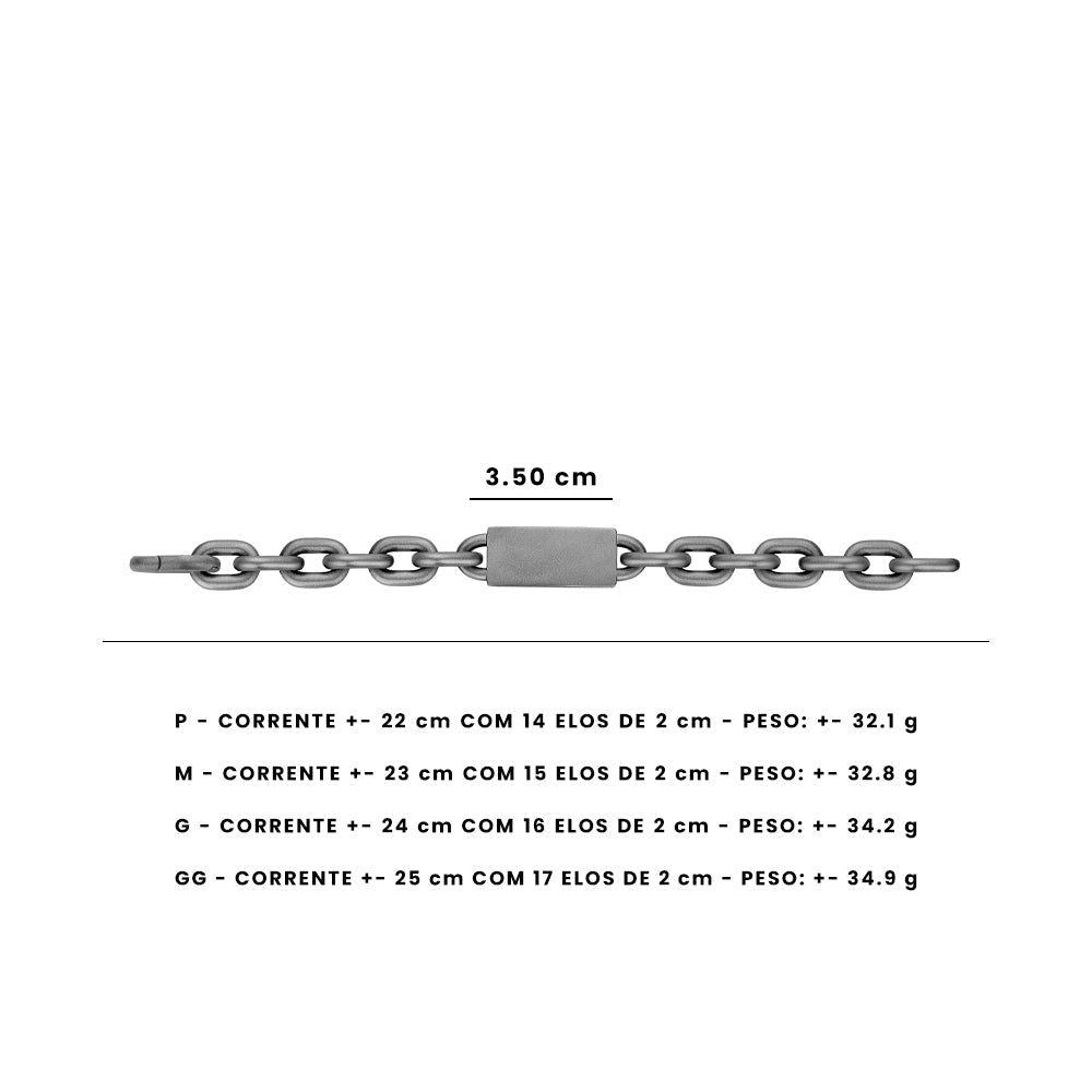 Pulseira JV MAN II De Prata Com Ródio Negro Fosco - Jack Vartanian - Correntes E Chains