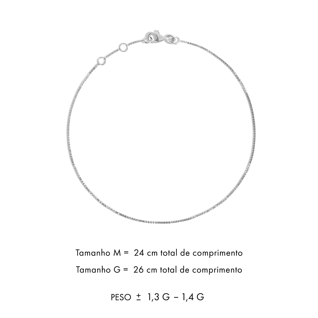 Tornozeleira Você - G | Ouro Branco 18K - Jack Vartanian - Sem Pedra